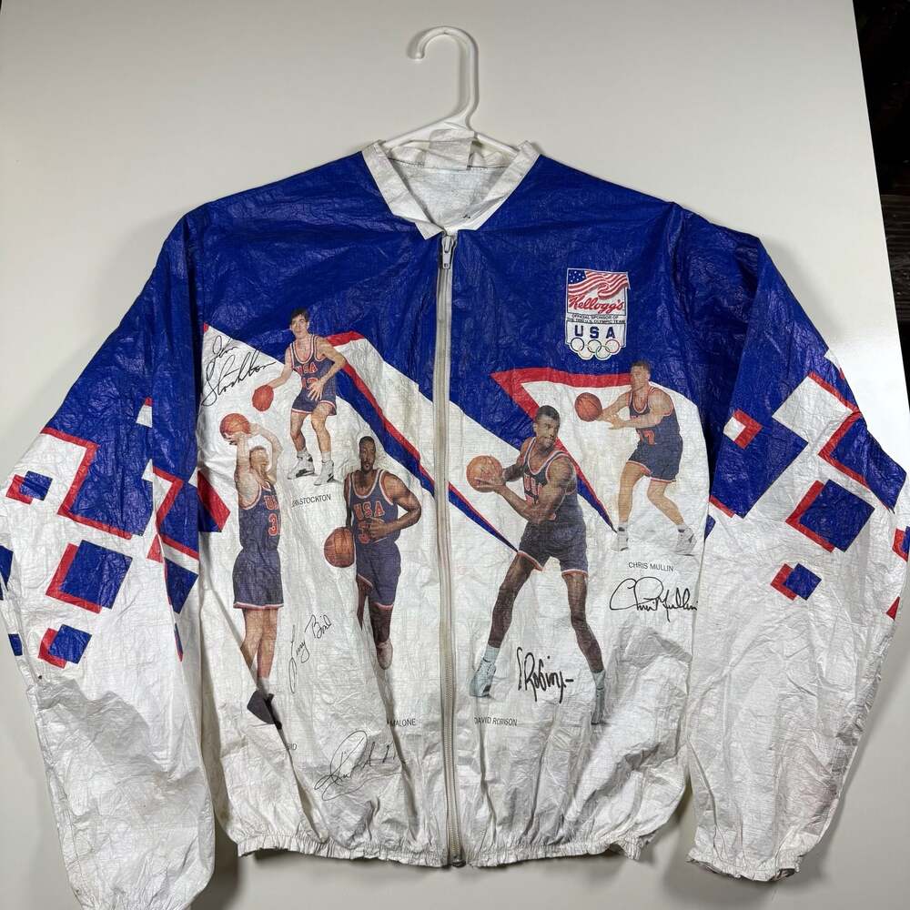 Vintage 1992 Kellogg's USA Dream Team Tyvek Windbreaker Jacket Small